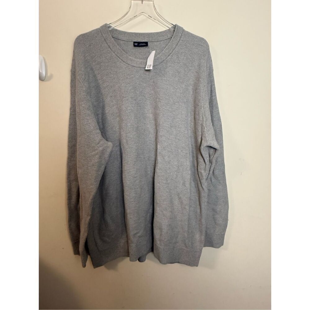 GAP Mainstay Crewneck Sweater XXL Grey NWT 100% Cotton
